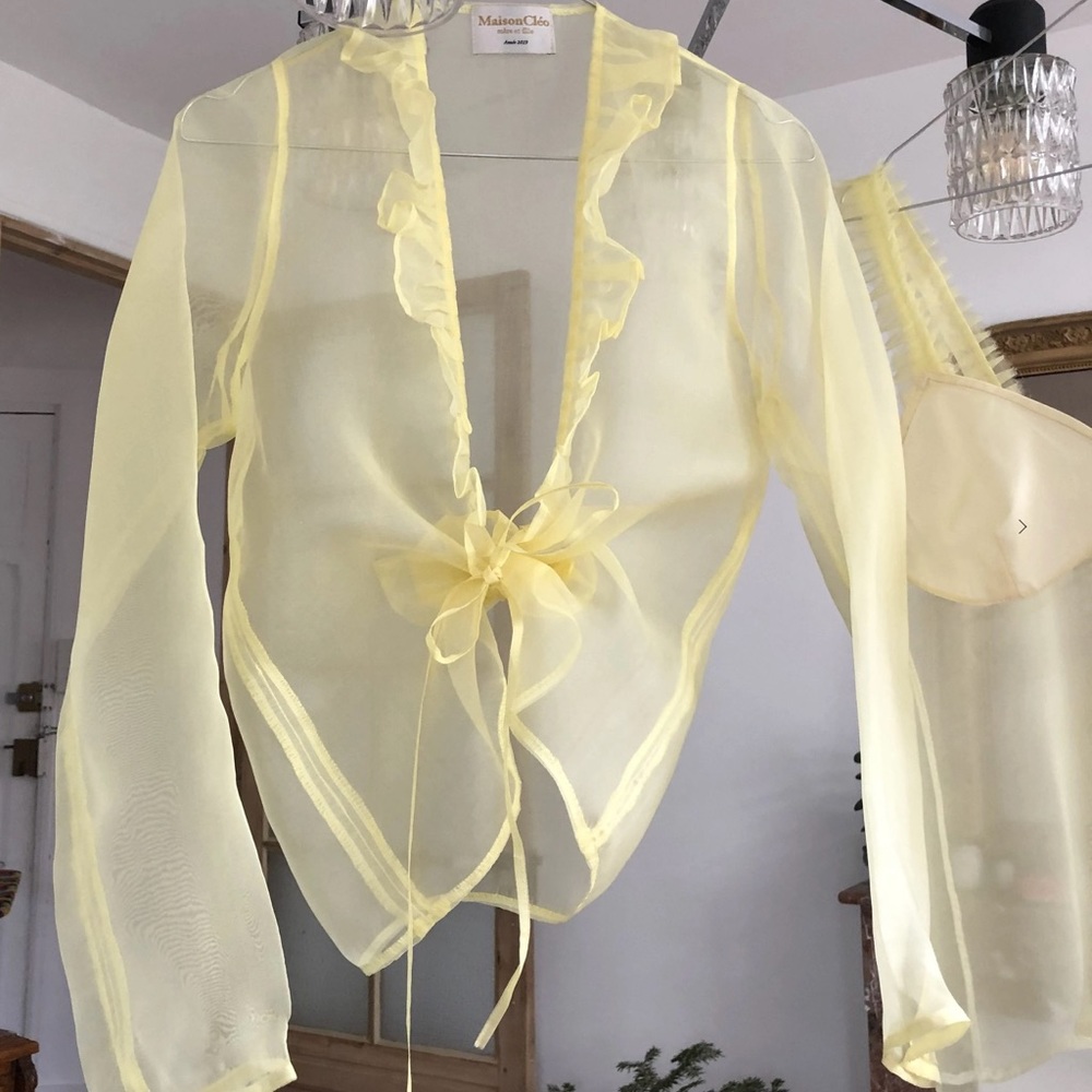 Madison Cleo Gisela Organza Yellow Blouse